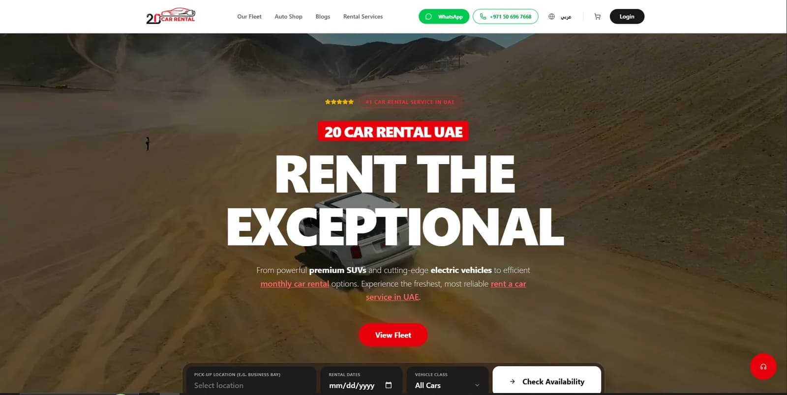 20 Car Rental website preview
